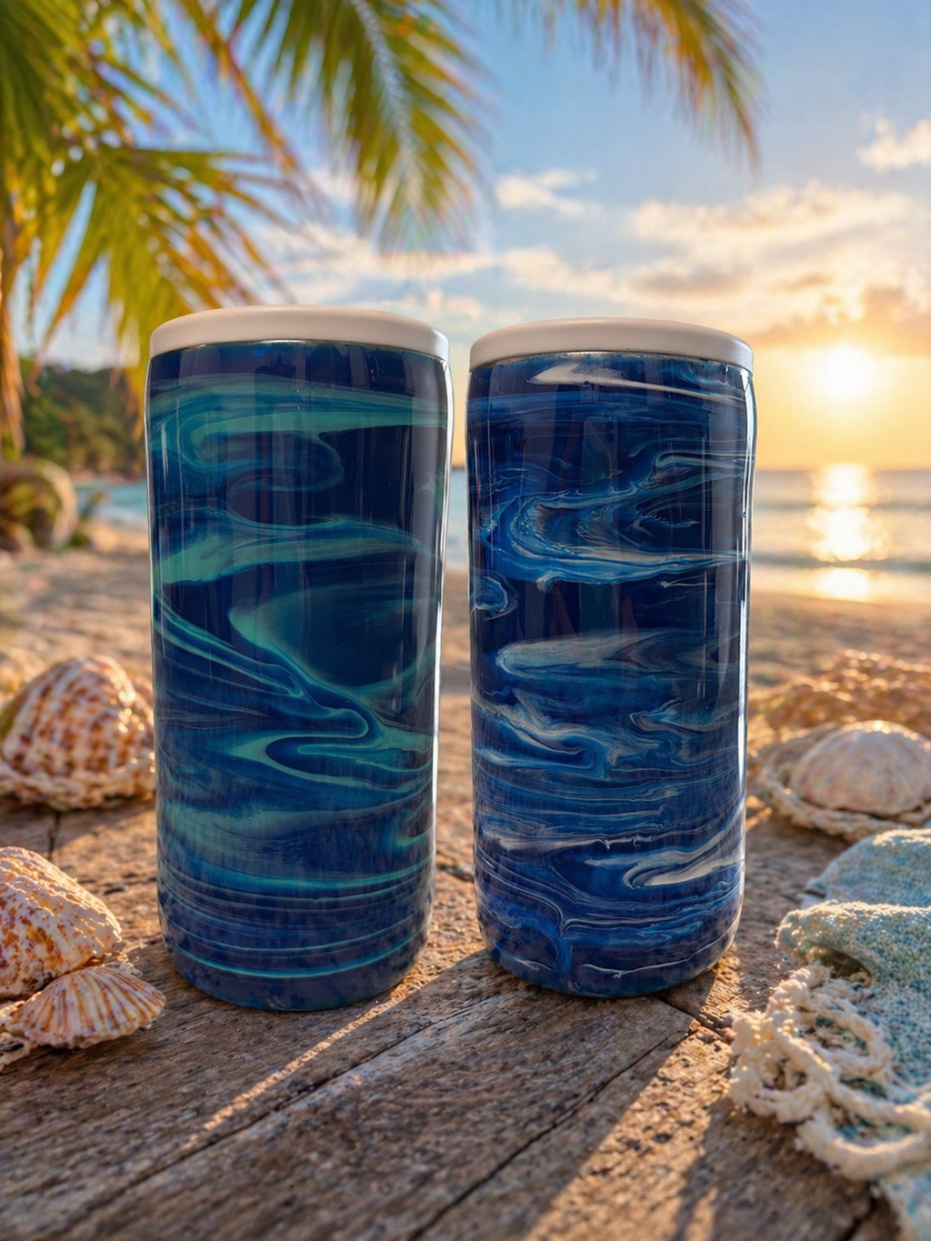 Beach Vibes Slim Can Koozie